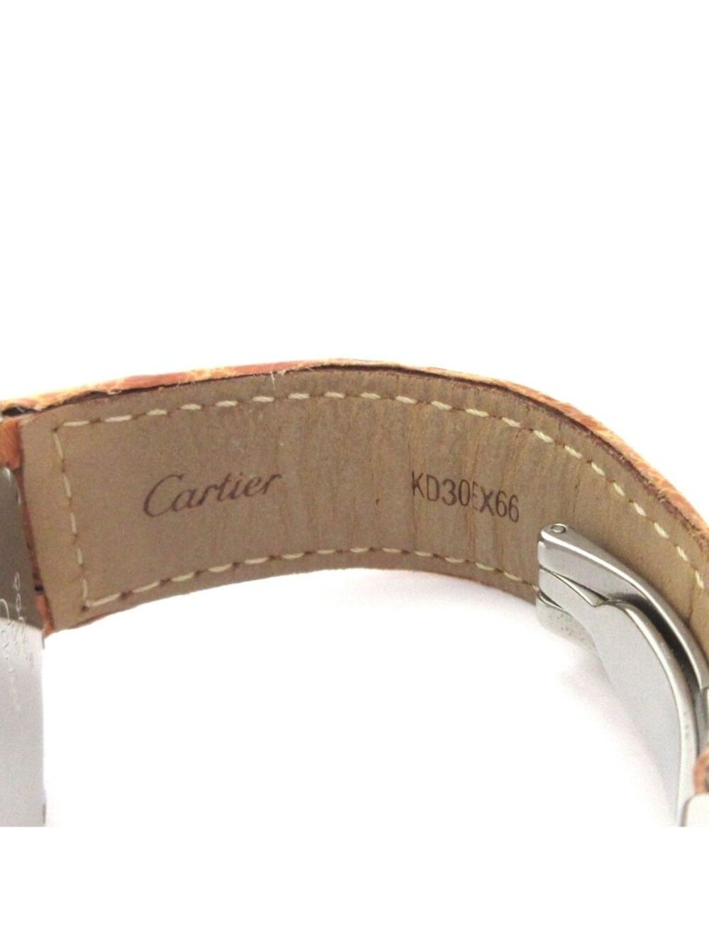 Cartier Watch Pasha C Small Date Boy's SS Tapestry Dial Croco Ivory - Picture 10 of 12